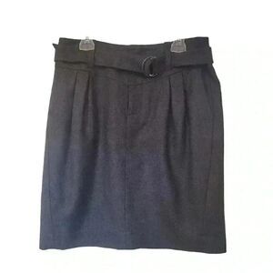 𝅺Banana Republic Women's Charcoal Grey Wool/Spandex Belted Skirt, Lined